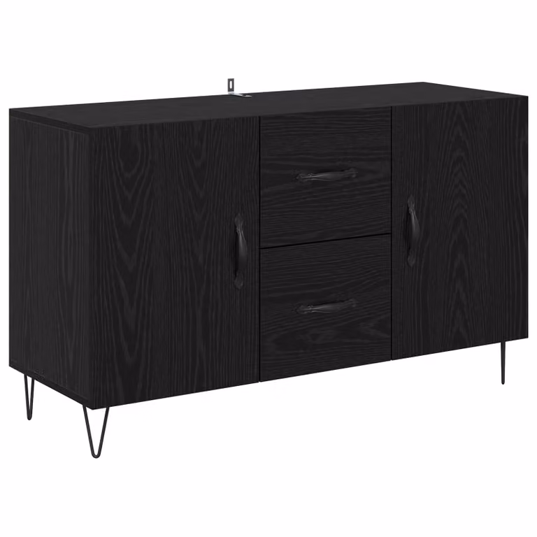 Vitrina moderna vidaXL en roble y negro para salón o comedor, An/P/Al: 100 x 36 x 60 cm