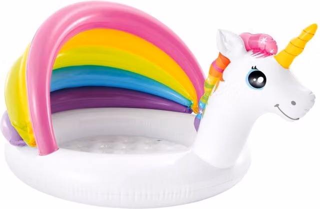 Piscina hinchable para bebés Intex Unicorn Baby multicolor con toldo y suelo inflable An/P/Al: 127 x 102 x 69 cm