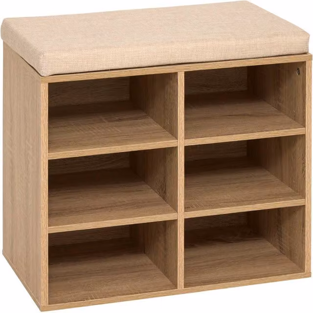 Banco zapatero Moduly de 5five en color beige con capacidad para 6 pares, An/P/Al: 51,5 x 29,5 x 48,5 cm