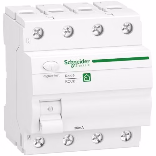 Interruptor diferencial Schneider Electric Resi9 3P+N, 40 A, 30 mA, tipo A, color blanco