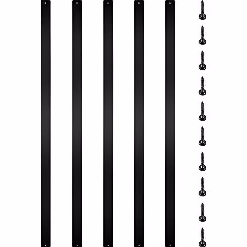 Set de 16 balaustres de aluminio VEVOR en color negro mate para terrazas y escaleras, incluye tornillos, dimensiones: 75 x 2,5 cm
