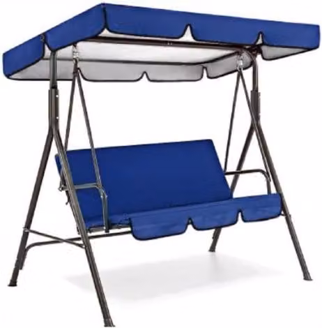 Conjunto de repuesto para columpio de jardín Outsunny en tela Oxford 210d impermeable con funda de asiento, color azul, Cubierta Superior: 164 x 114 x 15 cm