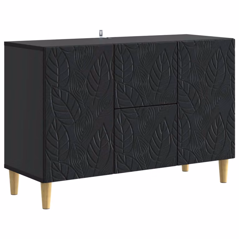 Aparador moderno vidaXL en color negro de madera de ingeniería para salón o comedor An/P/Al: 89 x 34,5 x 60 cm