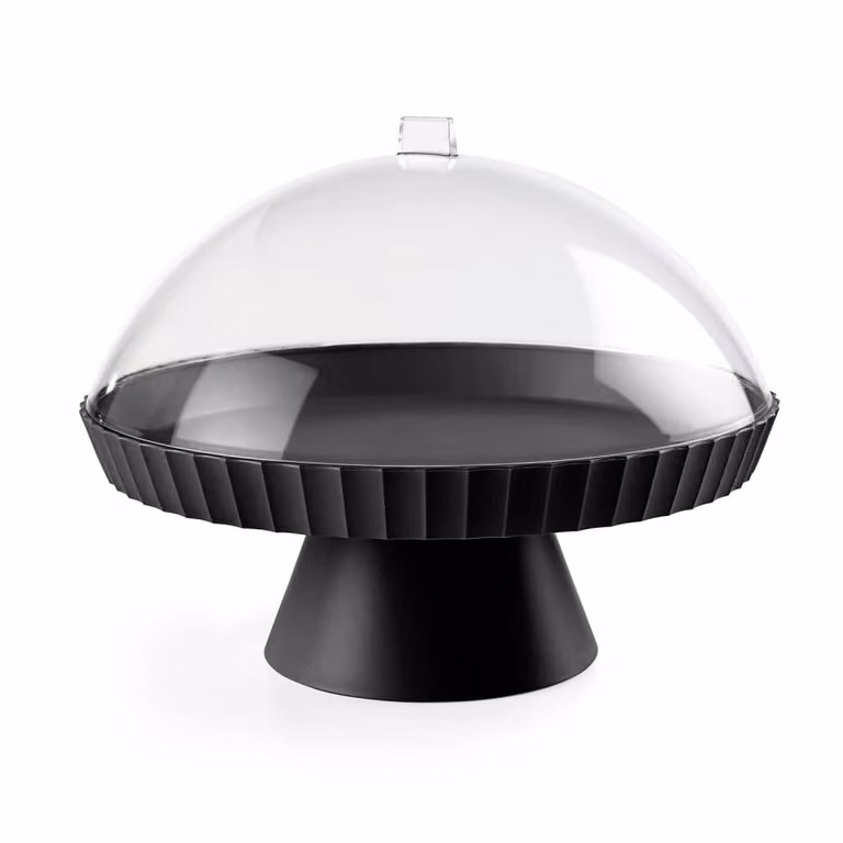 Pedestal BlimPlus con campana y clavijero de polipropileno negro y transparente para adultos