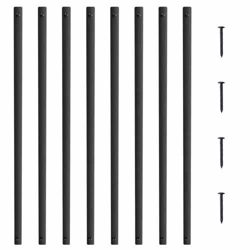 Balaustres de metal para escaleras VEVOR de aleación de aluminio, 72 varillas de cubierta con tornillos, color negro mate, An/P/Al: 96,5 x 2,5 x 2,5 cm