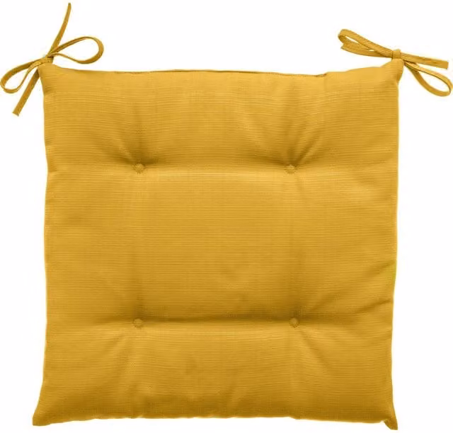 Cojín cuadrado para silla Hespéride Korai amarillo mostaza An/An/Al: 40 x 40 x 4 cm