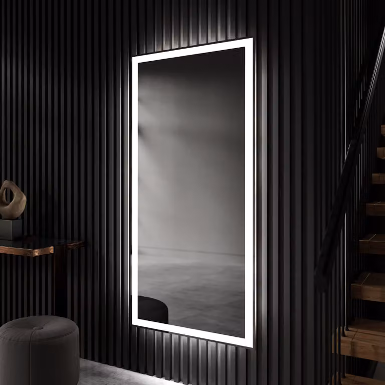 Espejo de baño Artforma con iluminación LED, rectangular y moderno, An/Al: 60 x 180 cm
