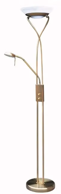 Lámpara de pie clásica Rabalux en metal bronce y cristal con luz cálida de 2700K y tecnología LED R7S