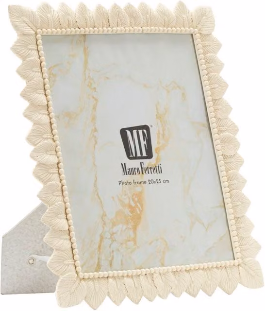 Marco de luz con diseño floral Mauro Ferretti en beige y gris, rectangular, An/P/Al: 26,9 x 1,8 x 31,8 cm con medida interior de 20 x 25 cm