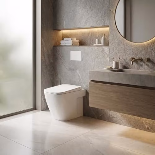 Inodoro de cerámica sin reborde con fijaciones ocultas Mia de Ceramica Dolomite, color blanco, An/P: 36 x 54 cm