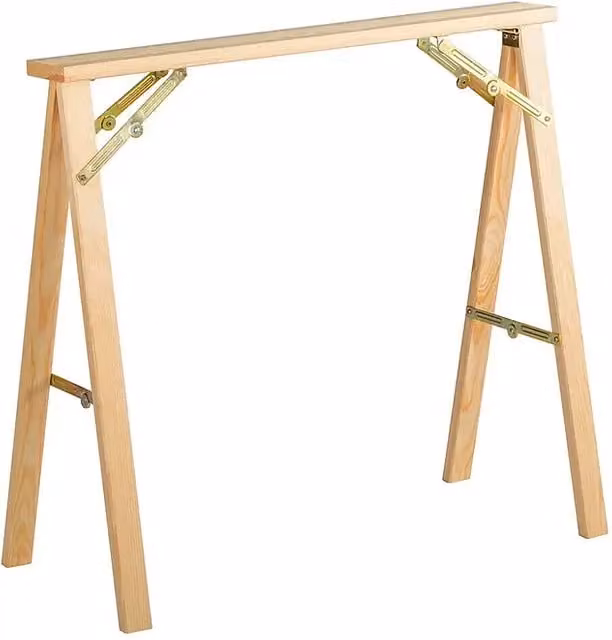 Caballete plegable de madera de pino Kipli en color beige y marrón, Altura: 73,5 cm