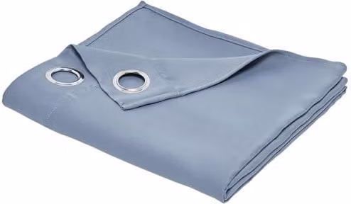 Cortina térmica opaca Mevak Living en color azul de poliéster con ojales