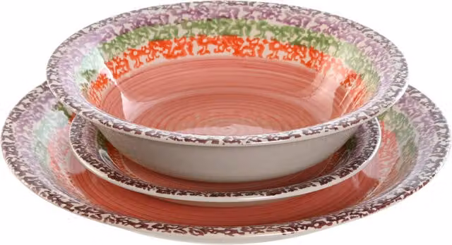 Set de vajilla de gres FIJALO de 18 piezas en color rosa, An/P/Al: 27 x 27 x 2 cm