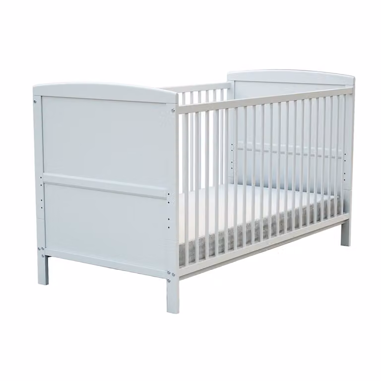Cuna evolutiva para bebé de madera y haya en color blanco An/P/Al: 144 x 70 x 74 cm