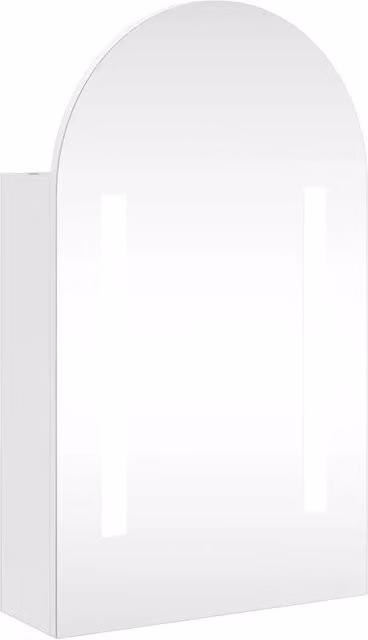 Armario de baño Helloshop26 con espejo LED y estantes internos, diseño moderno en madera lacada blanca, An/P/Al: 42 x 13 x 70 cm