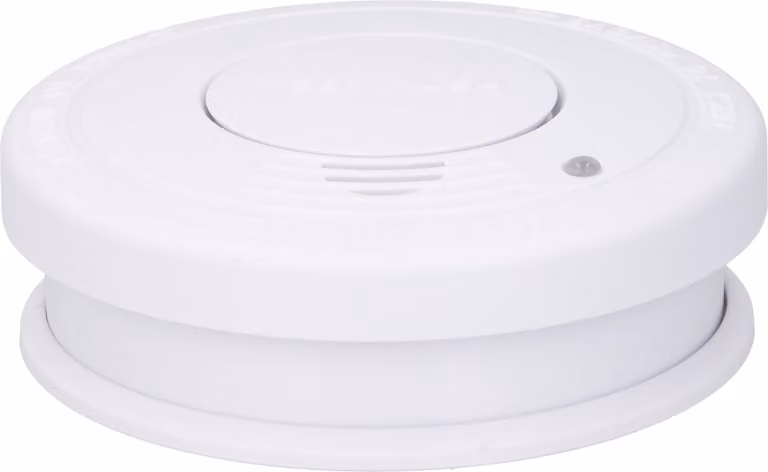 Detector de humo óptico Grundig en color blanco y rojo con batería de larga duración