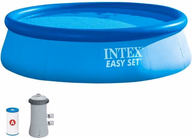 Piscina hinchable circular Intex de color azul en PVC y poliéster, An/P/Al: 360 x 360 x 76 cm