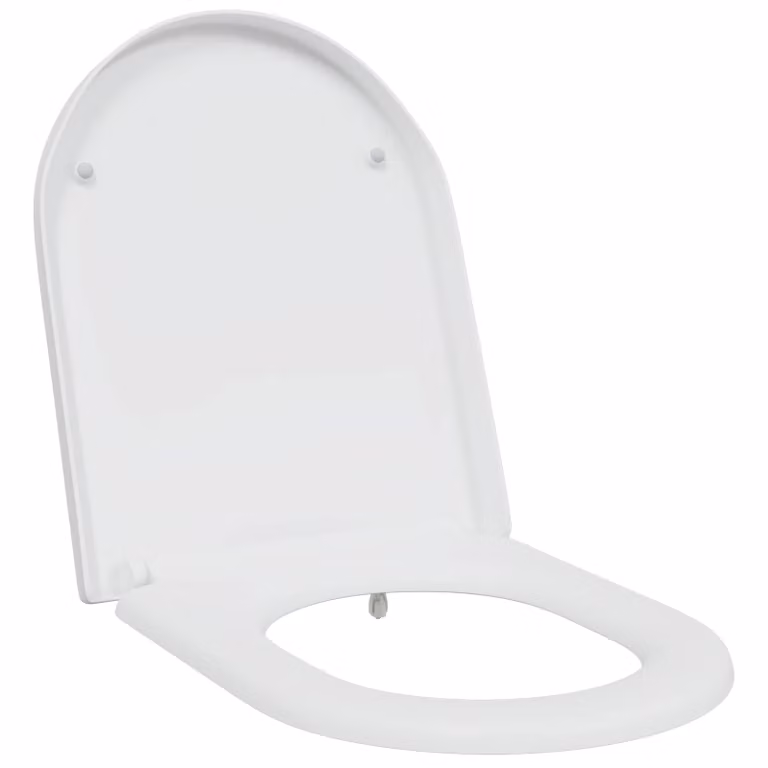 Asiento de WC ovalado de vidaXL en color blanco de plástico, An/P/Al: 49 x 36 x 4 cm
