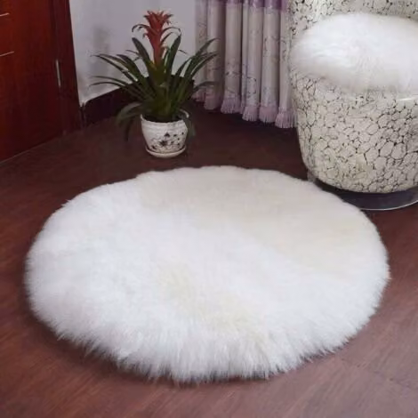 Alfombra de pelo sintético MIMIY blanca de 45 x 45 cm para salón o dormitorio
