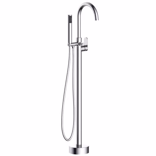 Columna de suelo mecánica Essebagno Charme para baño de isla en color plata