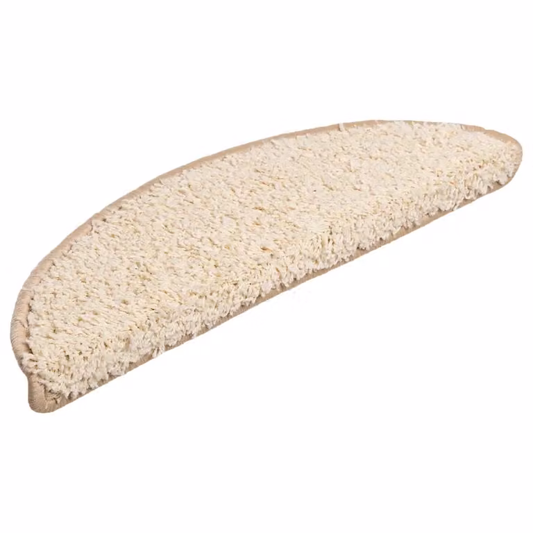 Set de 20 alfombrillas para escaleras vidaXL semicirculares, color beige, de polipropileno, antideslizantes y absorbentes de sonido, An/P/Al: 56 x 17 x 3 cm