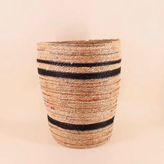 Cesta alta de fibras naturales de seagrass ORNAMI en beige o negro, An/P/Al: 40 x 51 cm