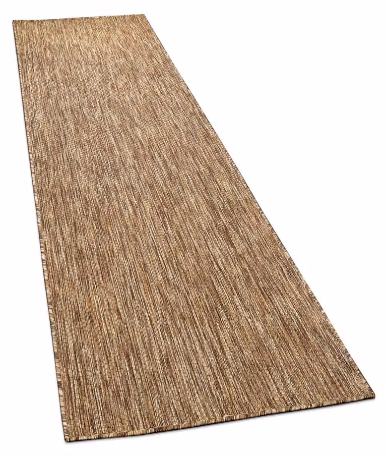 Alfombra Paco Home de tejido plano para interior y exterior, color café, An/P: 80 x 250 cm
