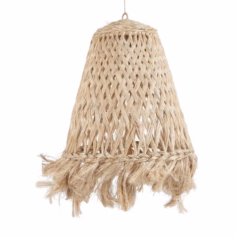 Lámpara colgante de ratán BAZAR BIZAR en color marrón y beige, diseño moderno con efecto orgánico, An/P/Al: 63 x 63 x 80 cm