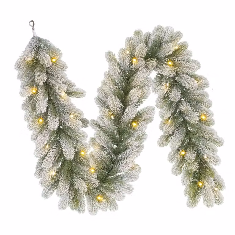 Guirnalda de Navidad LED Nagoya de Black Box Trees en color verde y luz blanca cálida, An/P/Al: 20 x 20 x 180 cm