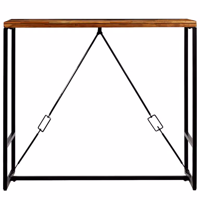 Mesa de bar de madera maciza reciclada vidaXL de estilo industrial en color marrón, An/P/Al: 120 x 60 x 106 cm
