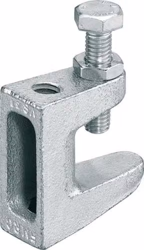 Mordaza de viga Fischer TKL M12 color plata, envase de 50 unidades