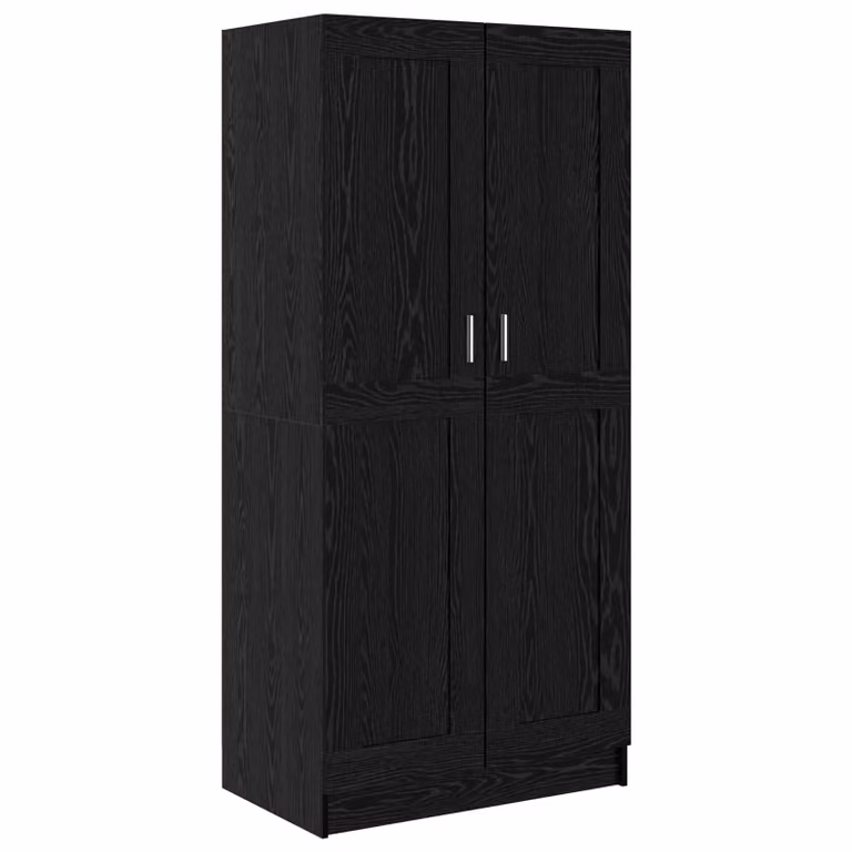 Armario de estilo rústico vidaXL en roble negro con puertas batientes, An: 82,5 cm, P: 51,5 cm, Al: 180 cm