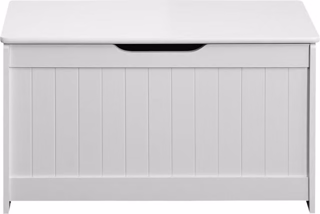 Baúl de juguetes Rebecca Mobili en madera MDF color blanco para niños