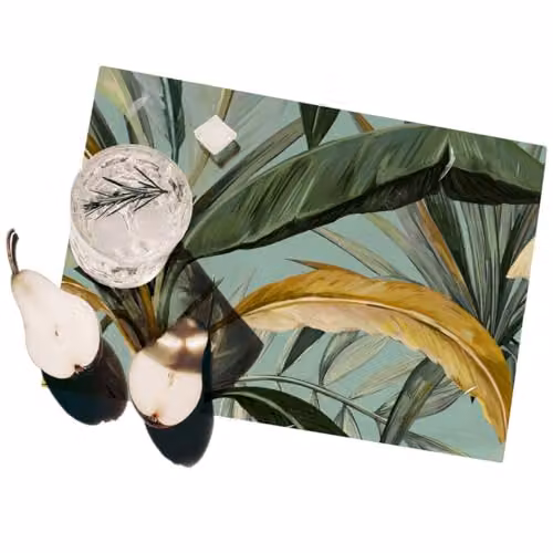 Juego de 2 manteles individuales americanos con diseño floral botánico de Produce Shop en color verde, An/P: 42 x 30 cm
