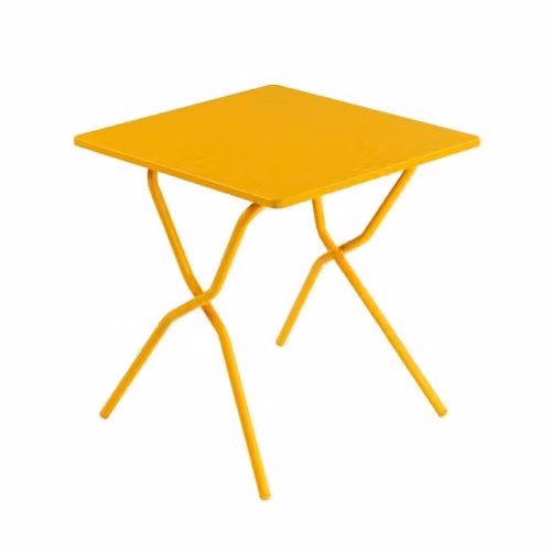 Mesa de jardín plegable Lafuma Balcony de acero en color amarillo miel, An/P/Al: 64 x 70 x 72 cm