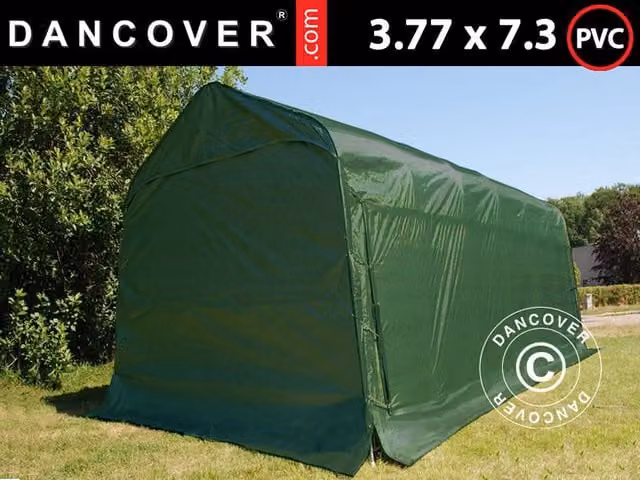 Carpa Garaje Pro Dancover Verde de PVC y Acero Galvanizado An/P/Al: 377 x 730 x 318 cm