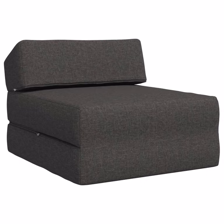 Sofá cama plegable vidaXL de tela gris oscuro con relleno de espuma, An/P/Al: 60 x 70 x 41 cm