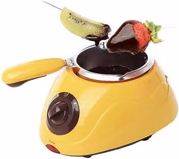 Chocolatera Eléctrica Dam con Múltiples Accesorios y Cazo de 250 ml, Color Amarillo