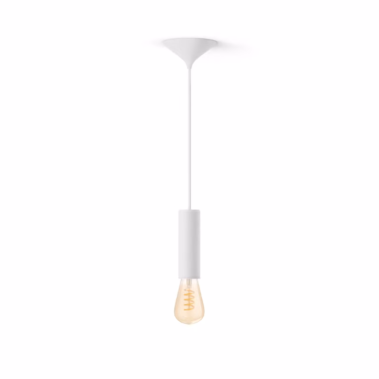 Pack Philips Hue con Cable Blanco y Bombilla de Filamento Edison ST72 LED con Temperatura de Color Ajustable de Blanco Cálido a Frío