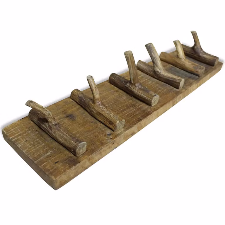Perchero de madera reciclada vidaXL estilo rústico color marrón An/P/Al: 60 x 15 cm