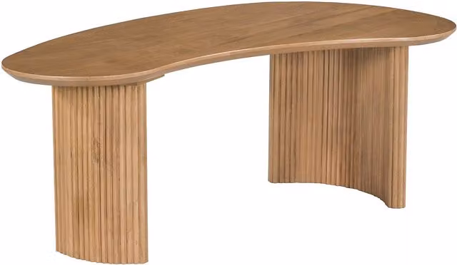 Mesa de centro redonda de madera de mango VENTE-UNIQUE en color marrón y beige, An/P/Al: 70 x 70 x 45 cm