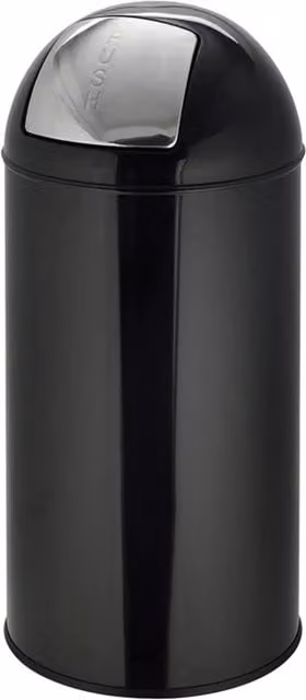 Papelera Brabantia PUSH de 35L con sistema touch y cubo interior extraíble en acero revestido, color negro