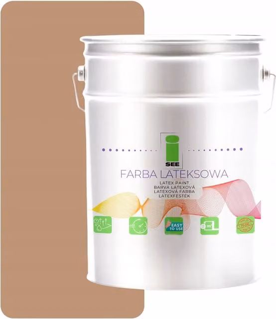 Pintura de látex PL para paredes interiores, acabado mate, color marrón, 5 l