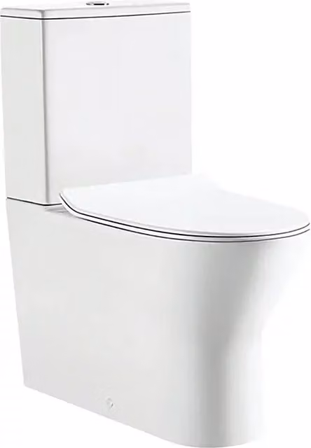 Pack de WC Nairon de cerámica blanca con diseño rimless y cierre suave