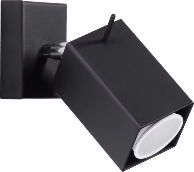 Aplique de pared Merida de Sollux en color negro con acabado metálico y bombilla GU10 ajustable