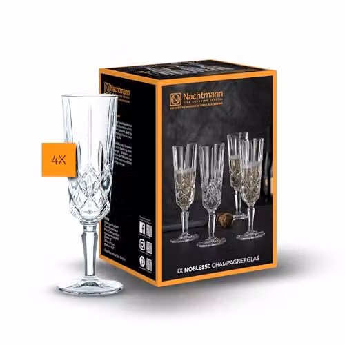 Juego de 4 copas de champagne Noblesse de Nachtmann en cristal transparente de 155 ml