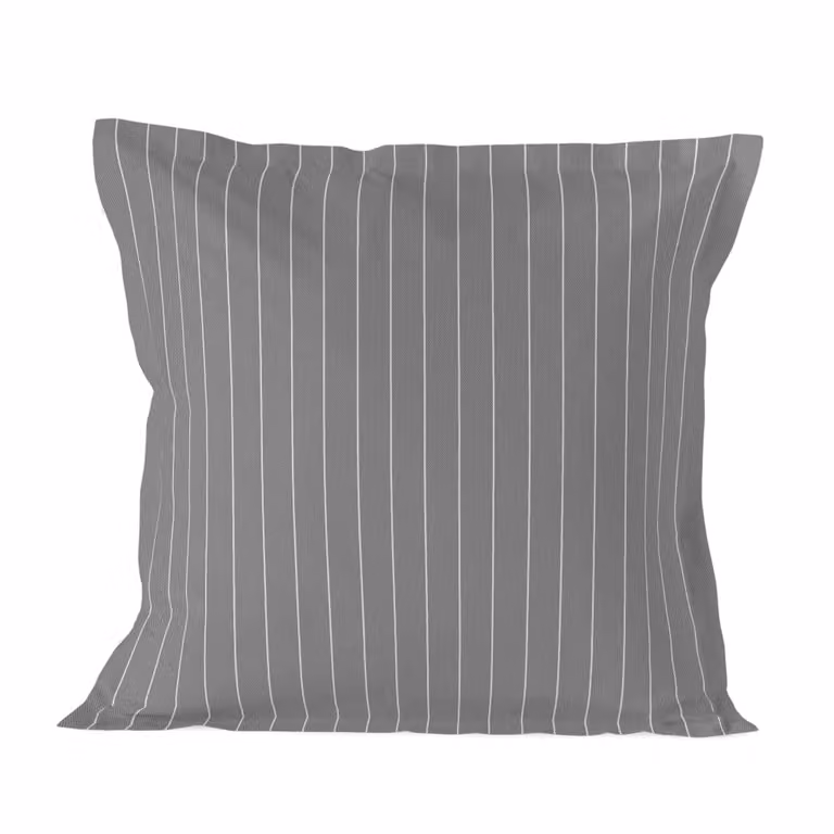 Funda de almohada de algodón jacquard con diseño de rayas de Happyfriday en color gris, An/An: 80 x 80 cm