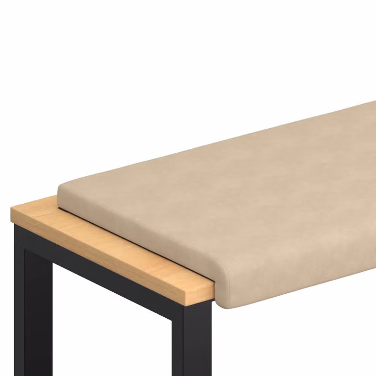 Cojín de banco rectangular vidaXL en microfibra color beige con relleno de espuma y base antideslizante, Profundidad: 35 cm