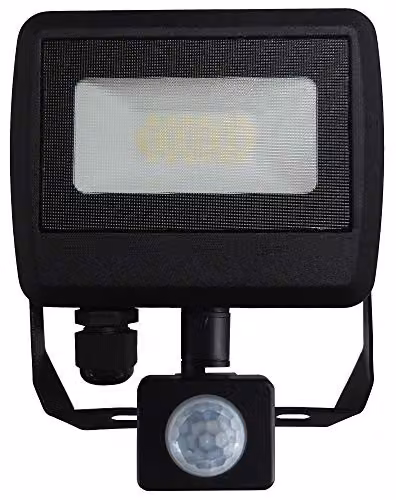 Proyector LED Voltman con sensor de movimiento, 1600 lm, 20 W, 6000 K, IP65, Color Negro