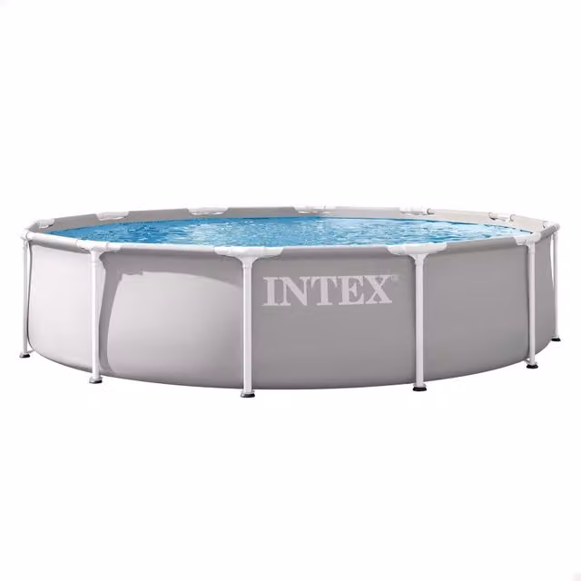 Piscina desmontable redonda Intex Prism Frame de acero en color gris con un diámetro de 360 cm